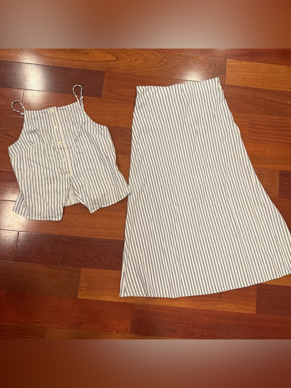 A New Day Blue & White Striped Matching Two-Piece Set – Size M